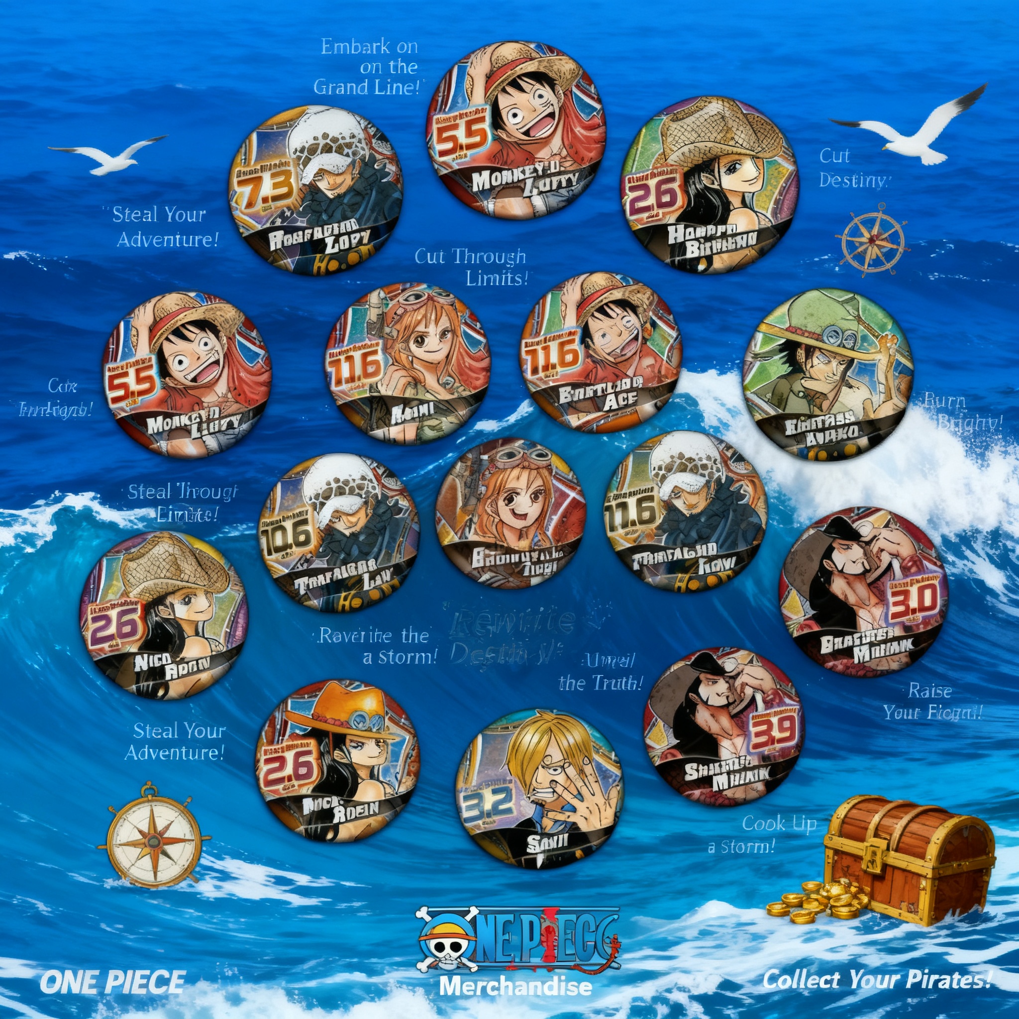 Zoro Anime Merchandise - One Piece Anime Badge Pin Chinese
