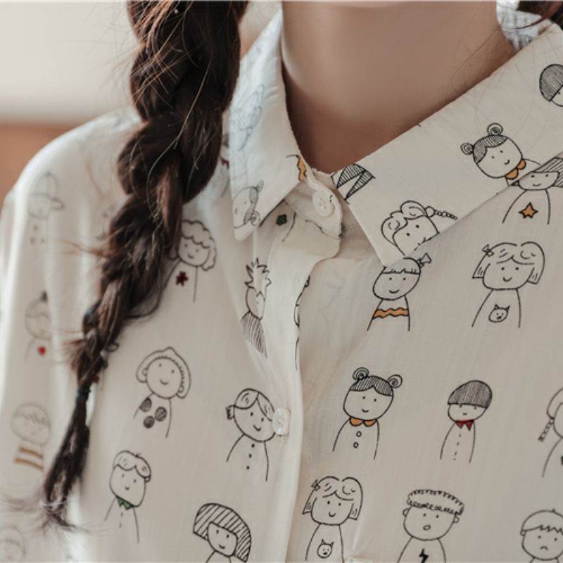 Harajuku Lovely White Cartoon  - Anime Merchandise For Women 리뷰 및 가격