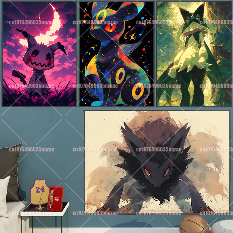 Anime Pokemon Canvas Painting  - Anime Poster Print 리뷰 및 가격