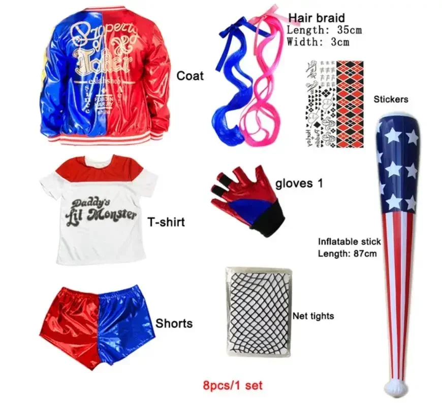 Costumes de cosplay Harley Qui - Anime Merchandise For Women 리뷰 및 가격