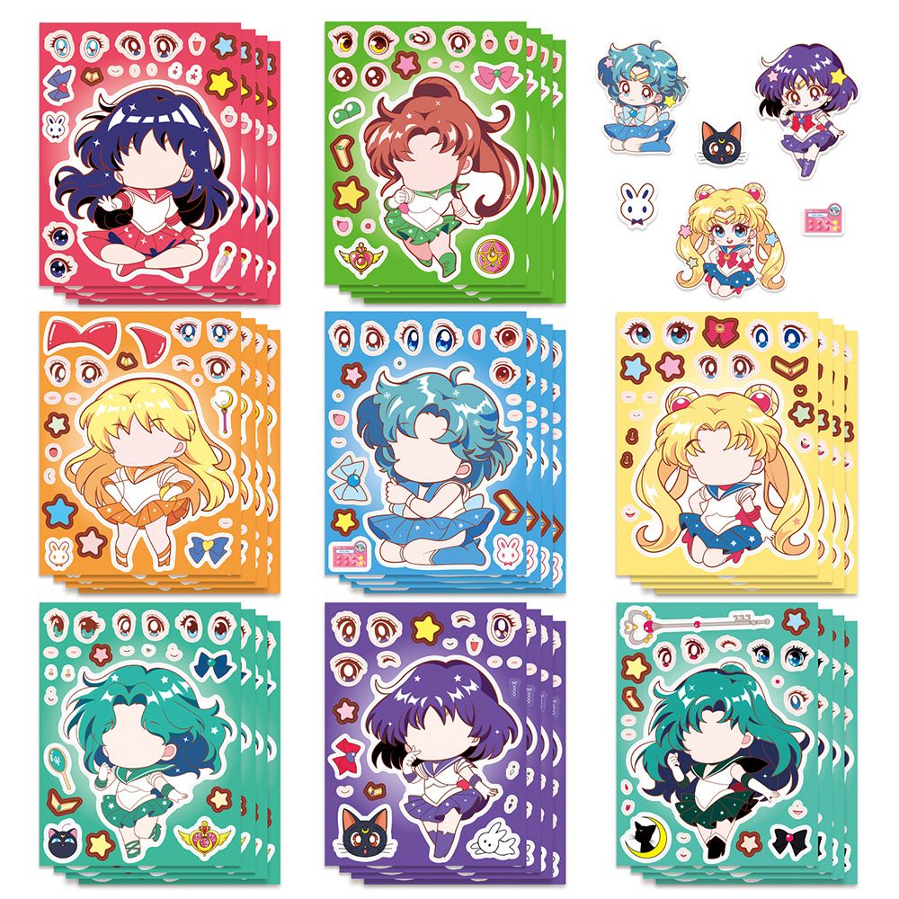 8/16PCS Sailor Moon Face-Chang - Anime Poster Print 리뷰 및 가격