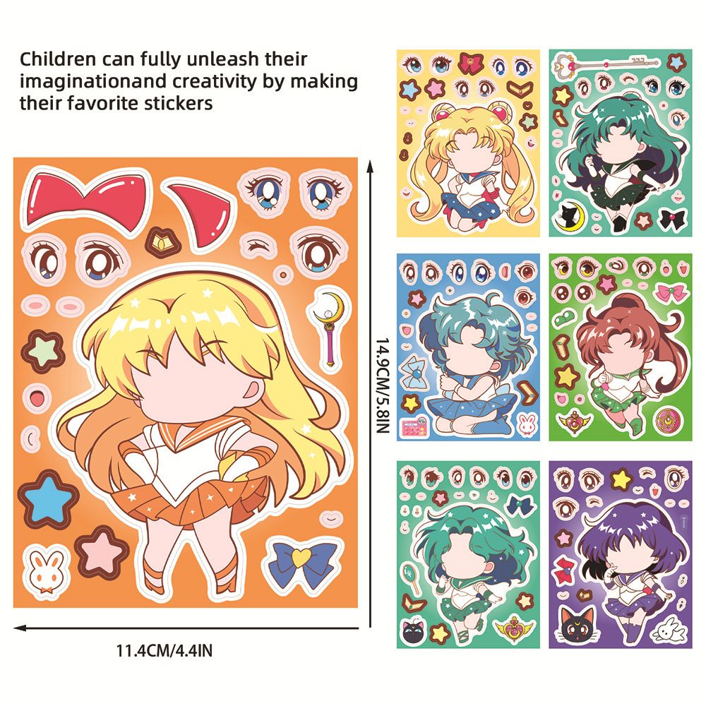 8/16PCS Sailor Moon Face-Chang - Anime Poster Print 리뷰 및 가격