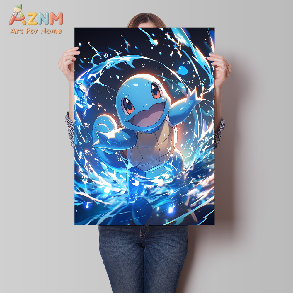AZNM Pokemon Vaporeon Squirtle - Anime Poster Print 리뷰 및 가격