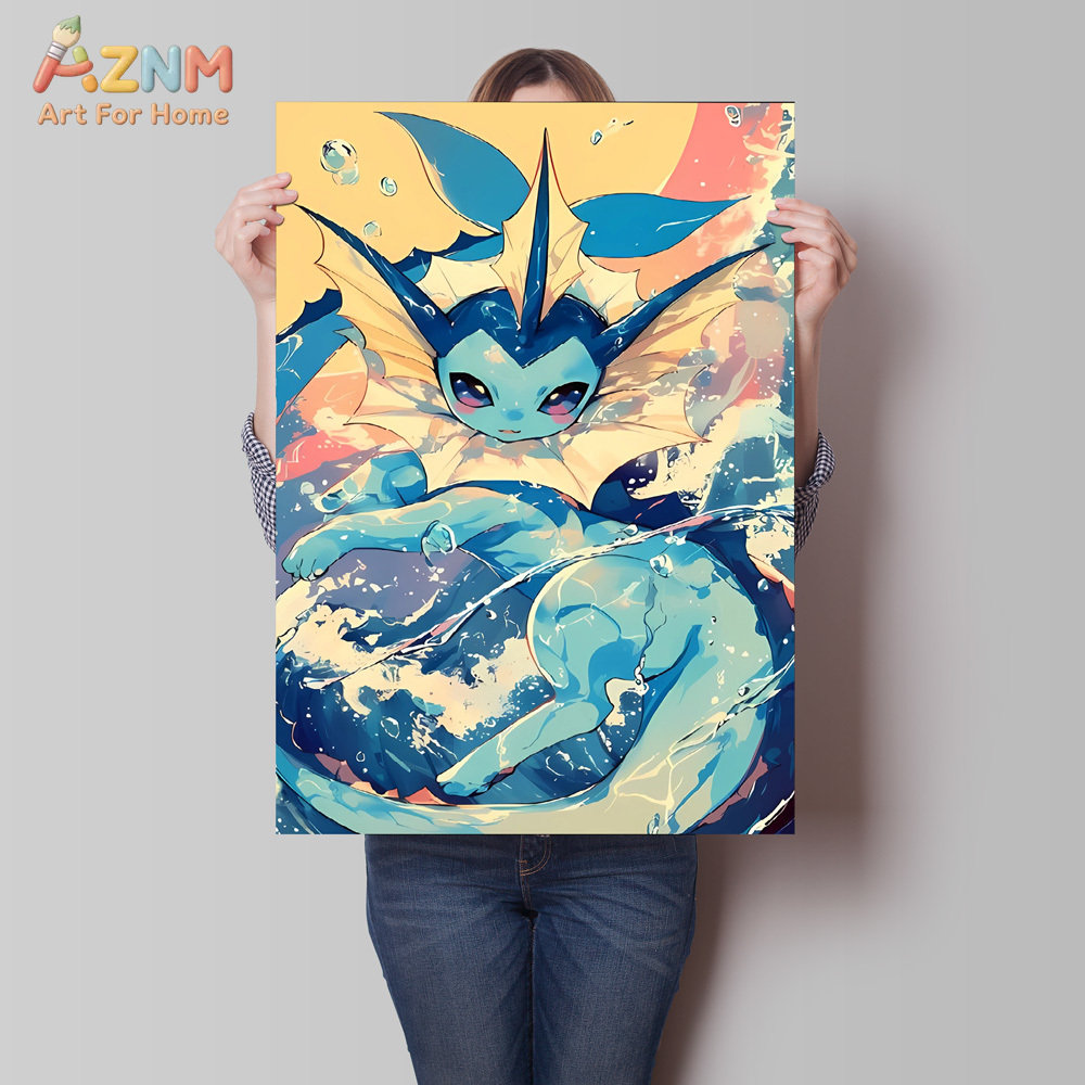 AZNM Pokemon Vaporeon Squirtle - Anime Poster Print 리뷰 및 가격